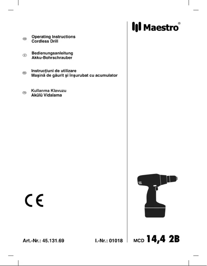 Image de la première page du manuel de l'appareil MCD 14,4 2B