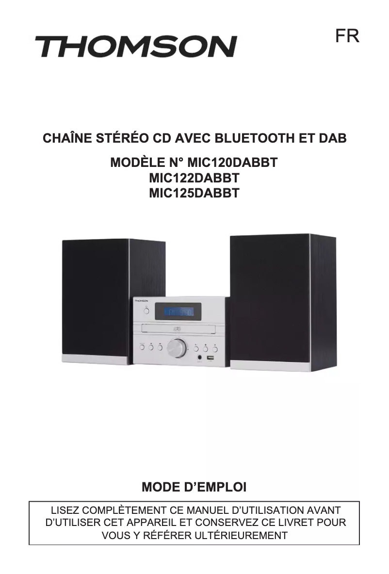 Page n°1 - Manuel utilisateur Thomson 150510