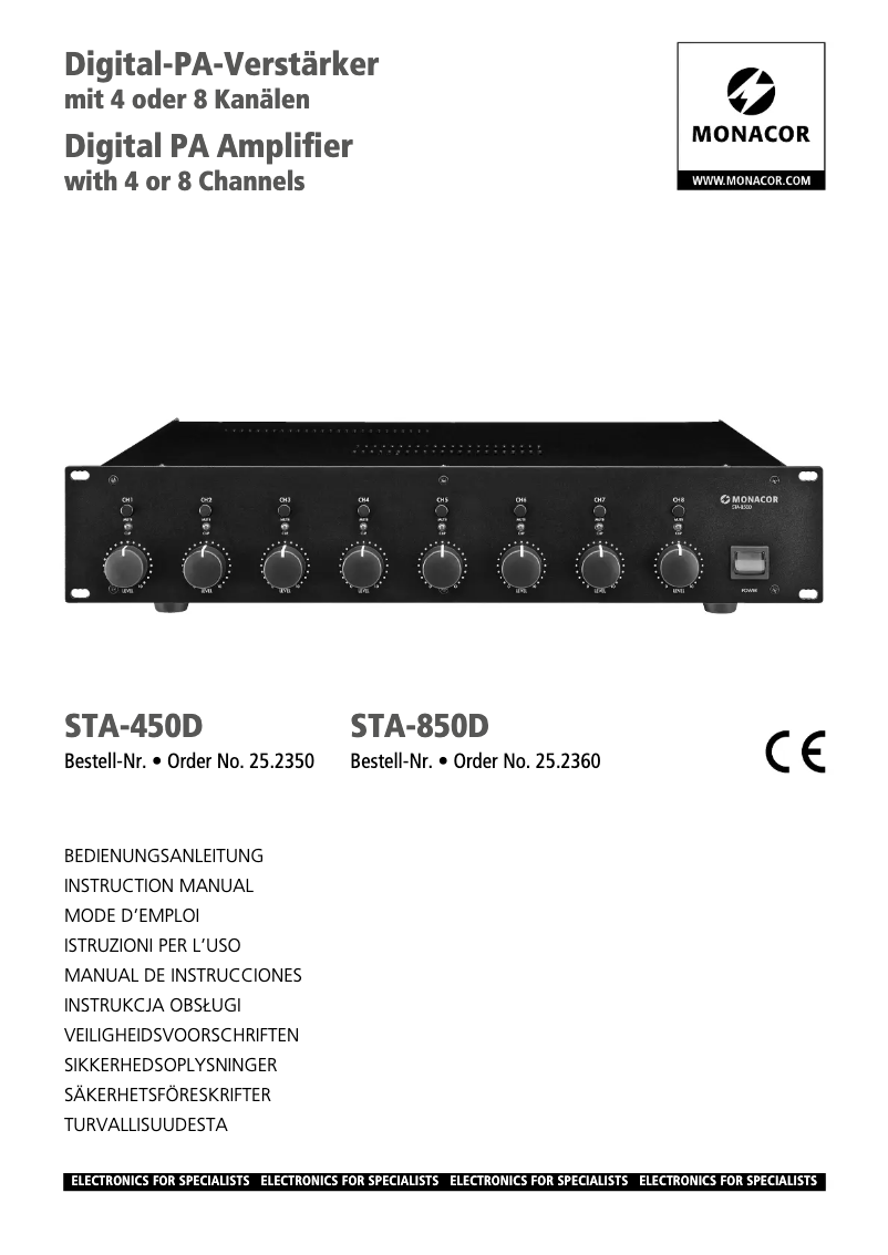 Page n°1 - Manuel utilisateur Monacor STA-450D