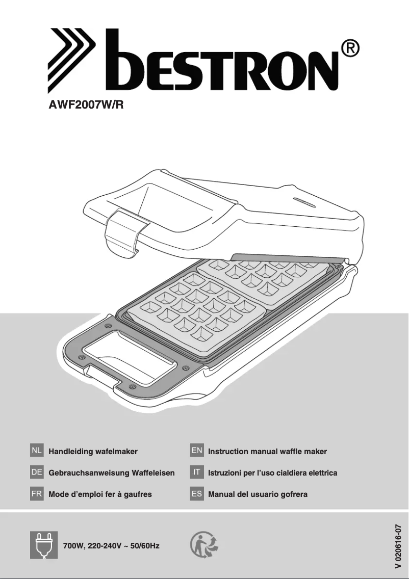 Page 1 de la notice Manuel utilisateur Bestron AWF2007W
