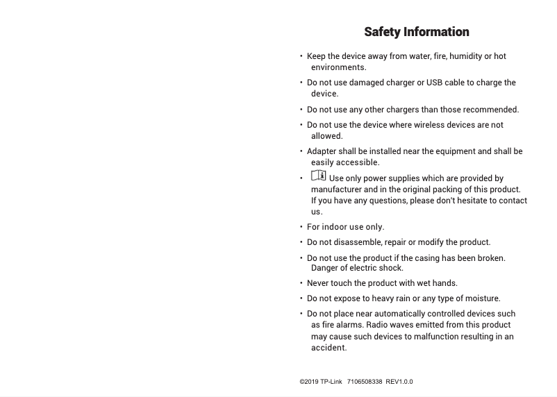 Page 1 de la notice Instructions de sécurité TP-Link Kasa Spot Pan Tilt KC110