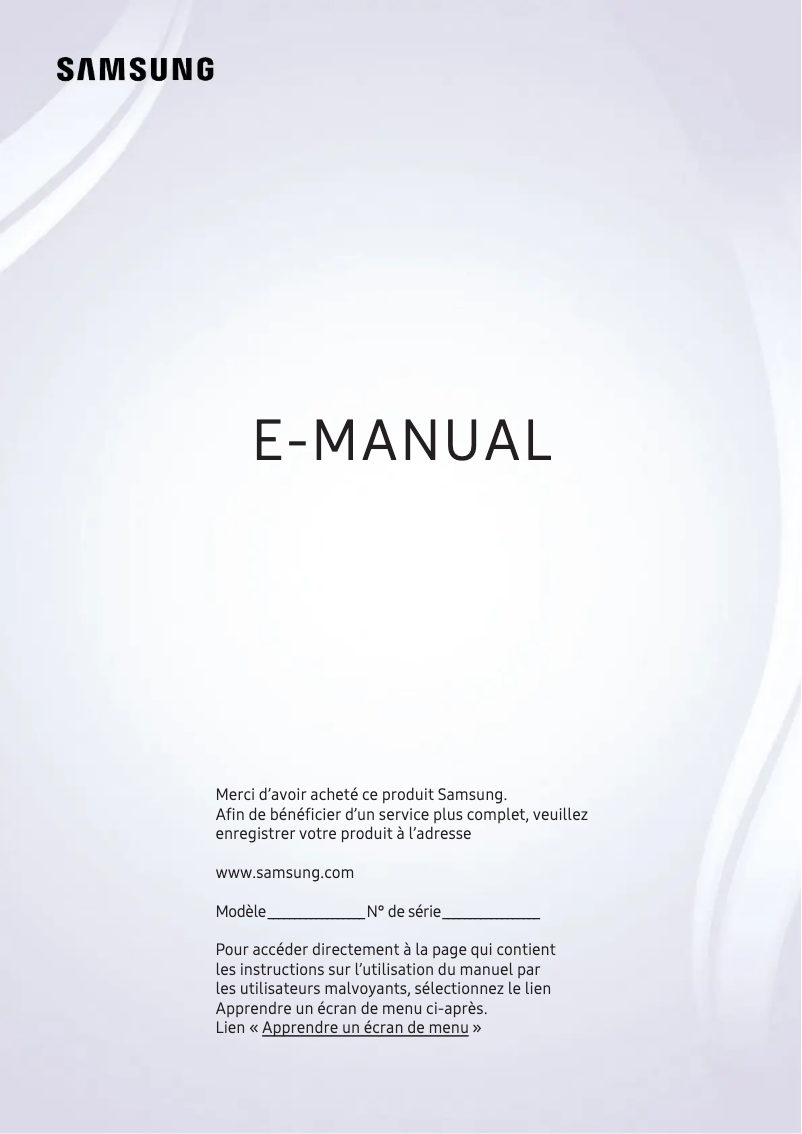 Page n°1 - Manuel utilisateur Samsung UA58NU7105R
