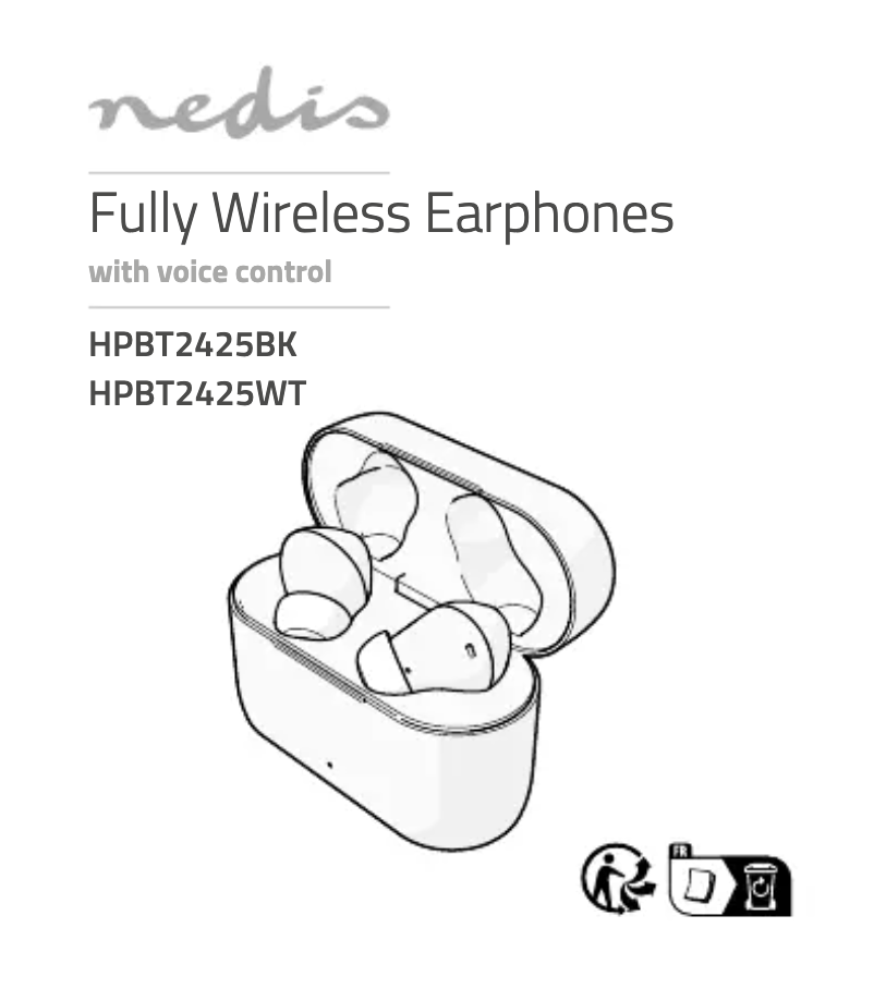 Page 1 de la notice Manuel utilisateur Nedis HPBT2425BK