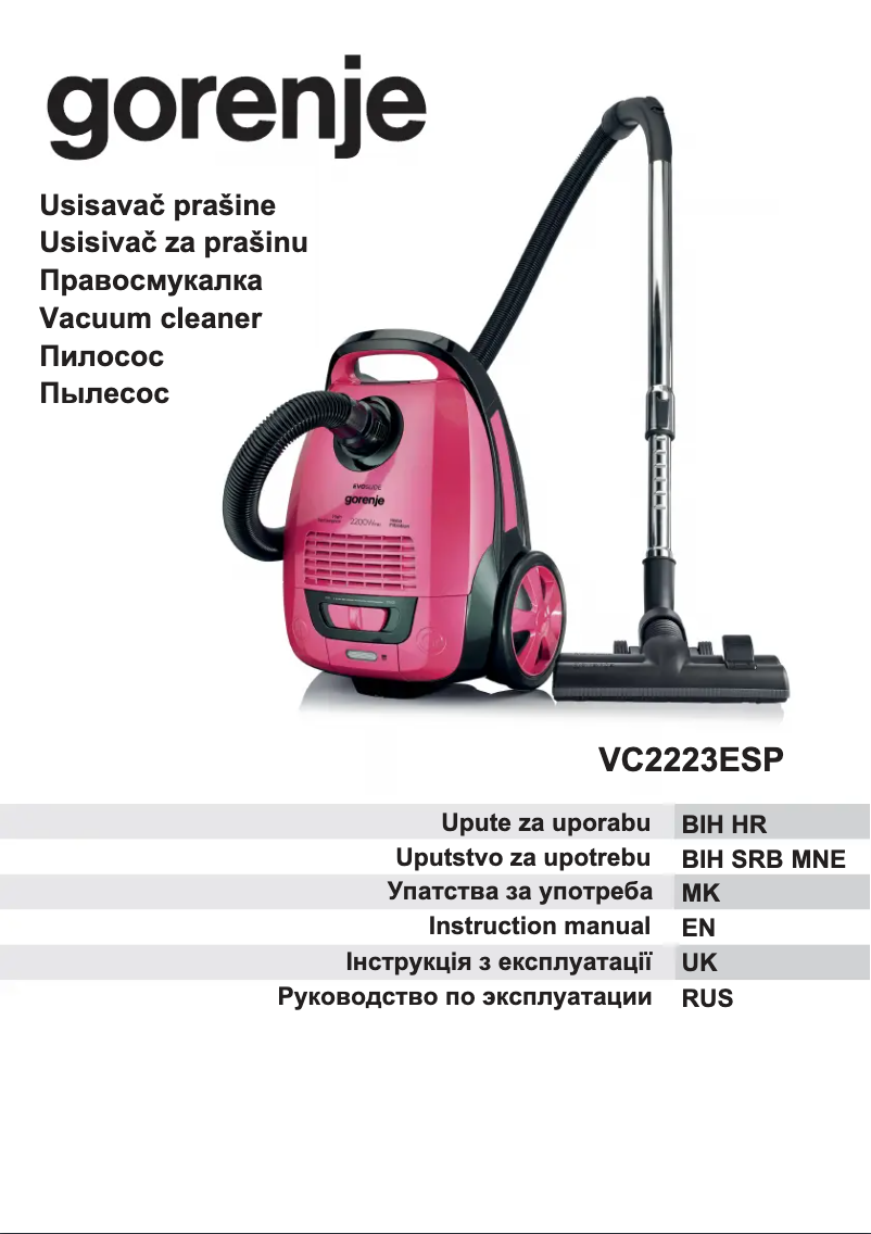 Página 1 del manual Manual de usuario Gorenje VC2223ESP