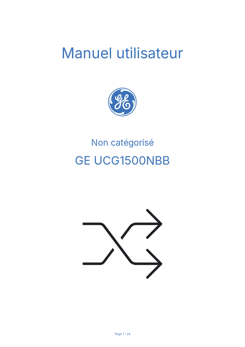 Image de la première page du manuel de l'appareil UCG1500NBB
