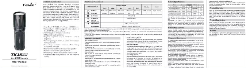 Imagen de la primera página del manual del dispositivo TK35UE