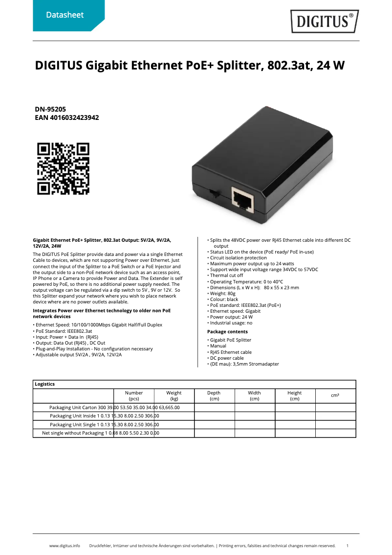 Image de la première page du manuel de l'appareil DN-95205