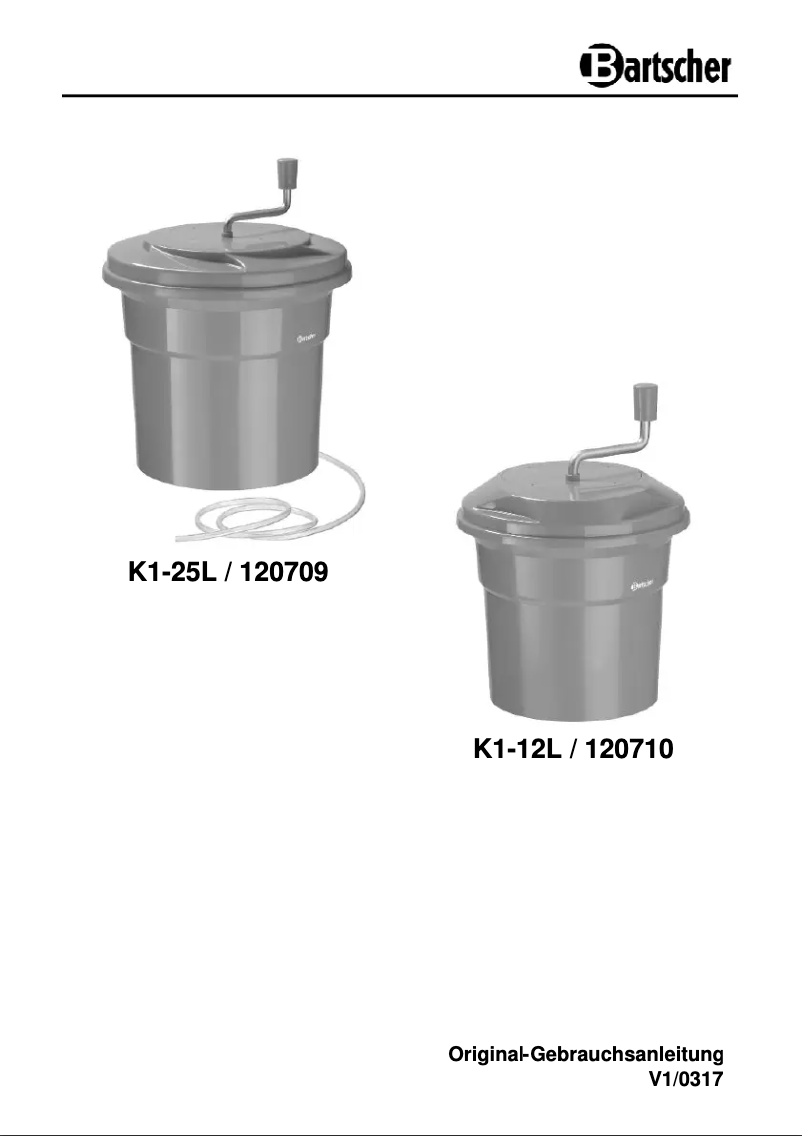 Page n°1 - Manuel utilisateur Bartscher K1-25L