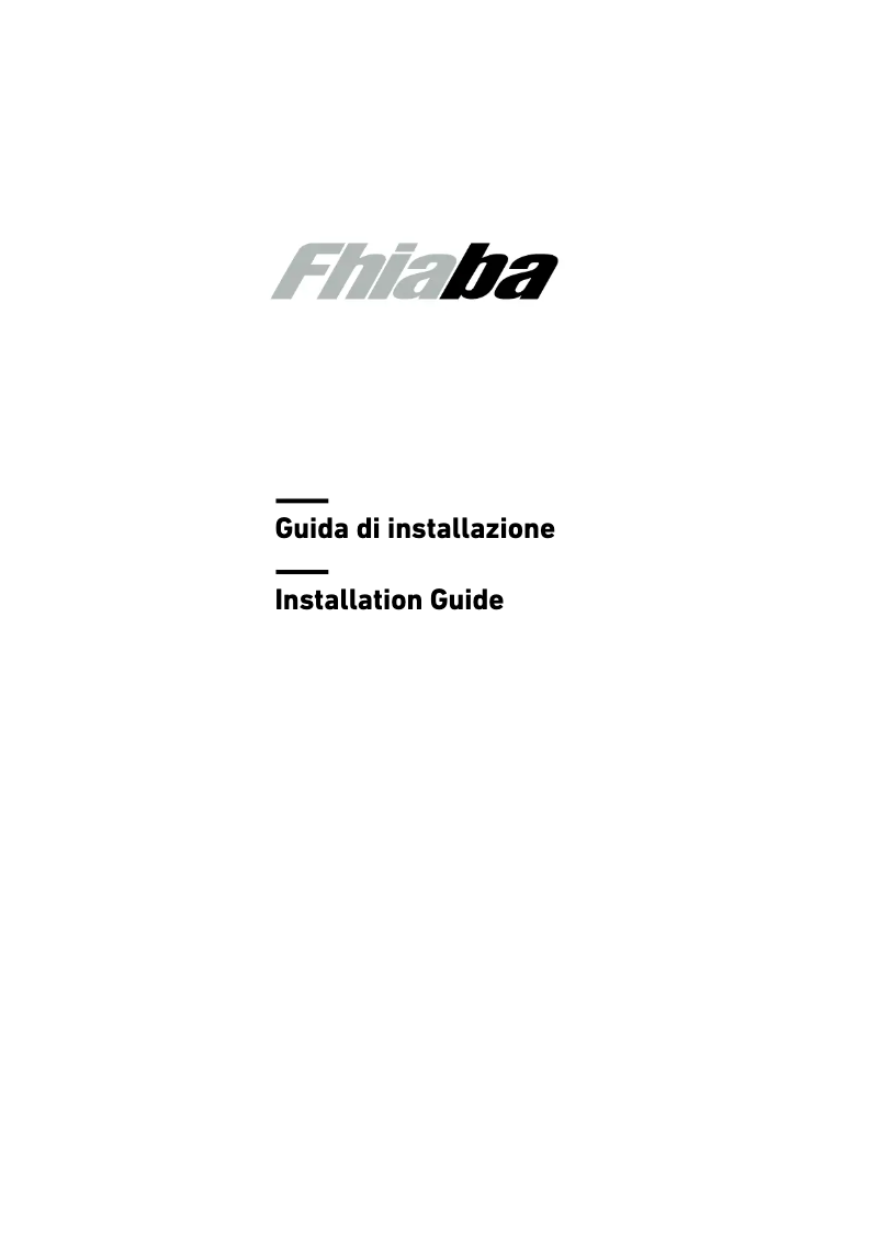 Page n°1 - Guide d'installation Fhiaba S5990FR6A