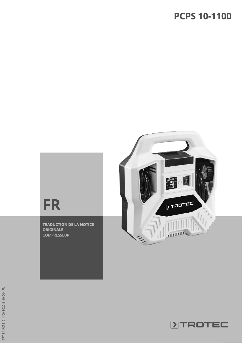 Page n°1 - Manuel utilisateur Trotec PCPS 10-1100