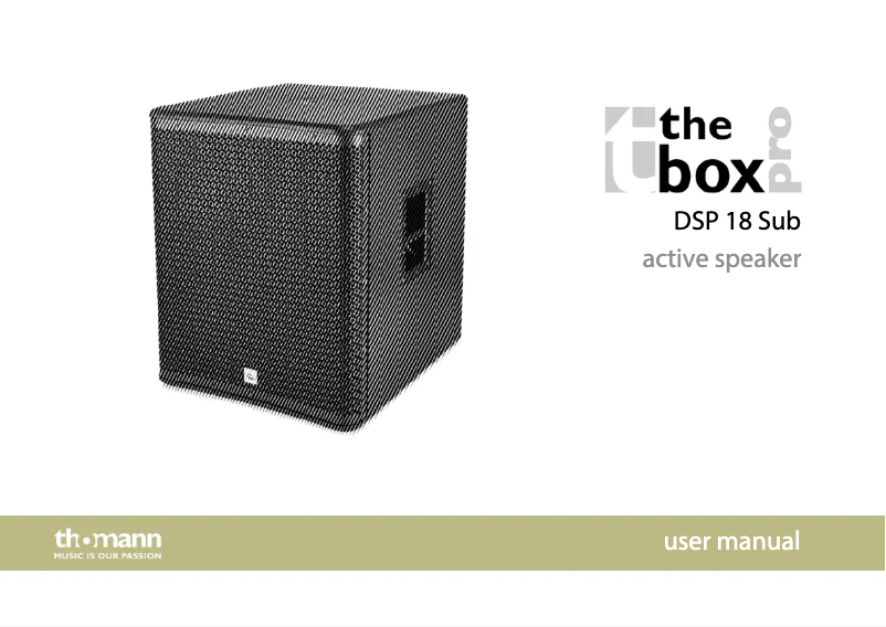 Page 1 de la notice Manuel utilisateur The Box Pro DSP 18 Sub