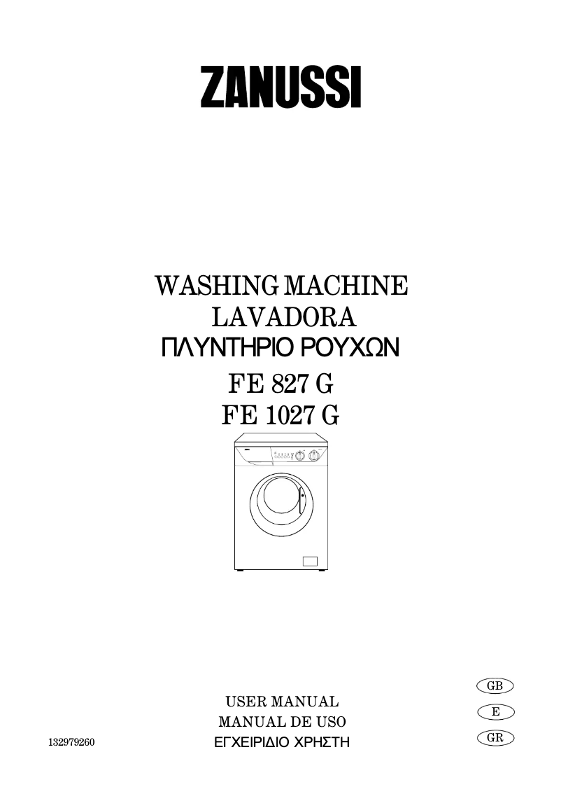 Page n°1 - Manuel utilisateur Zanussi FE 827 G