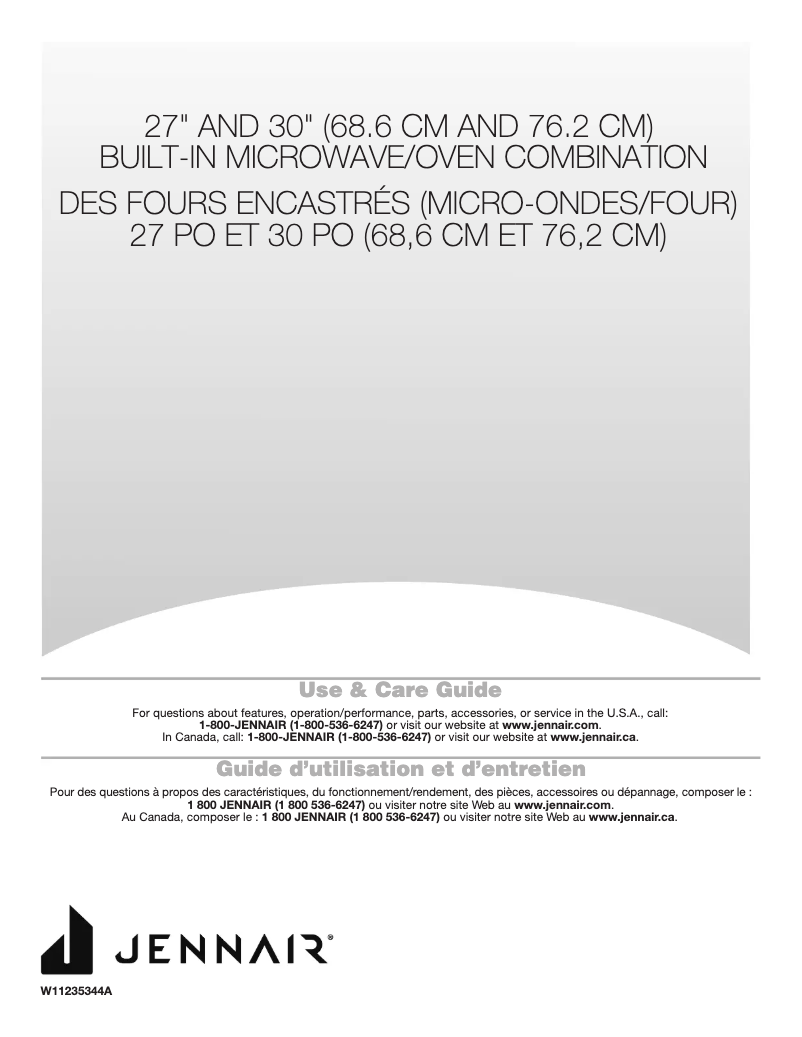 Page n°1 - Manuel d'utilisation et d'entretien JennAir JMW2430IL