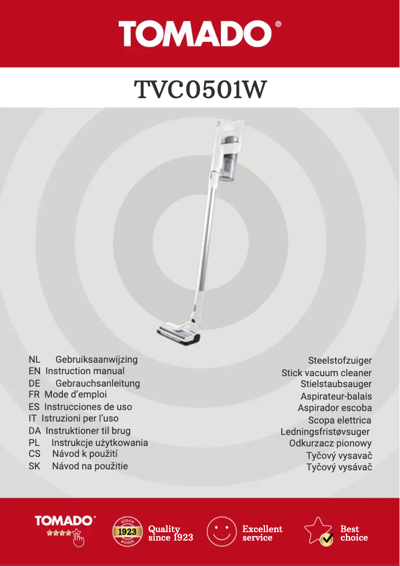 Page 1 de la notice Fiche technique Tomado TVC0501W