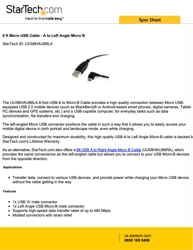 Image de la première page du manuel de l'appareil UUSBHAUB6LA