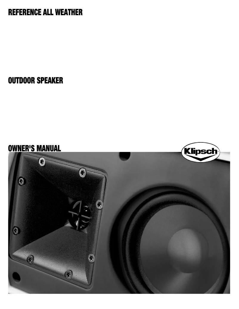Page n°1 - Mode d'emploi Klipsch AW-500