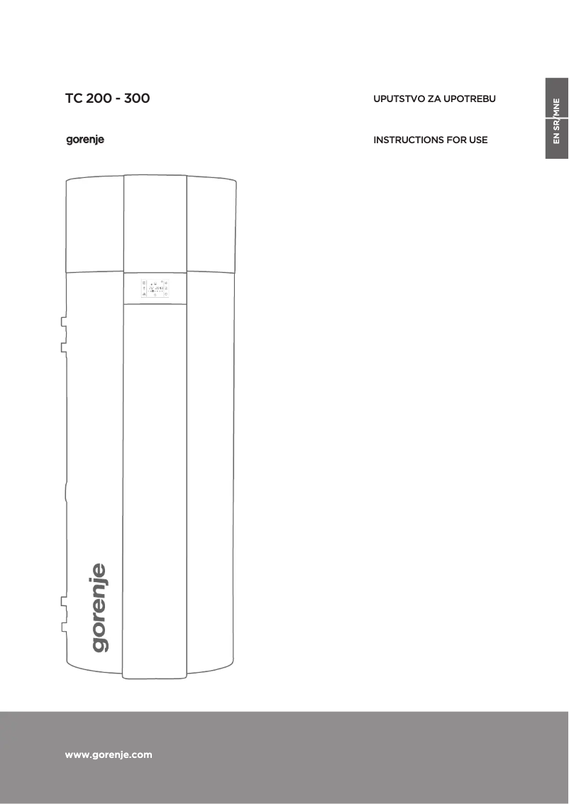 Page n°1 - Manuel utilisateur Gorenje TC300ZGNT