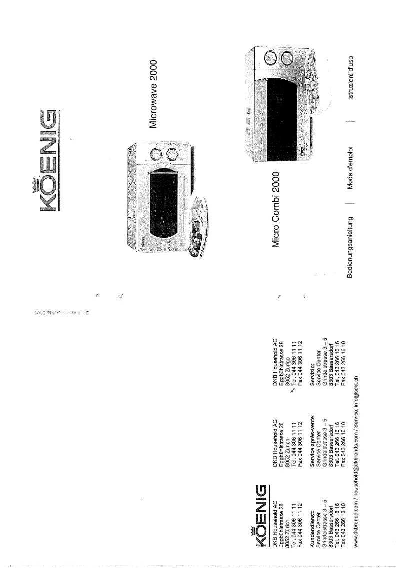 Image de la première page du manuel de l'appareil Microwave 2000