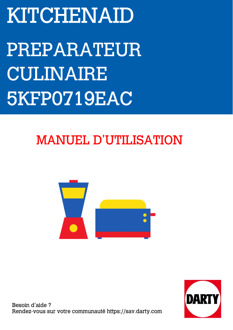 Page 1 de la notice Manuel utilisateur KitchenAid Artisan 5KFP0719