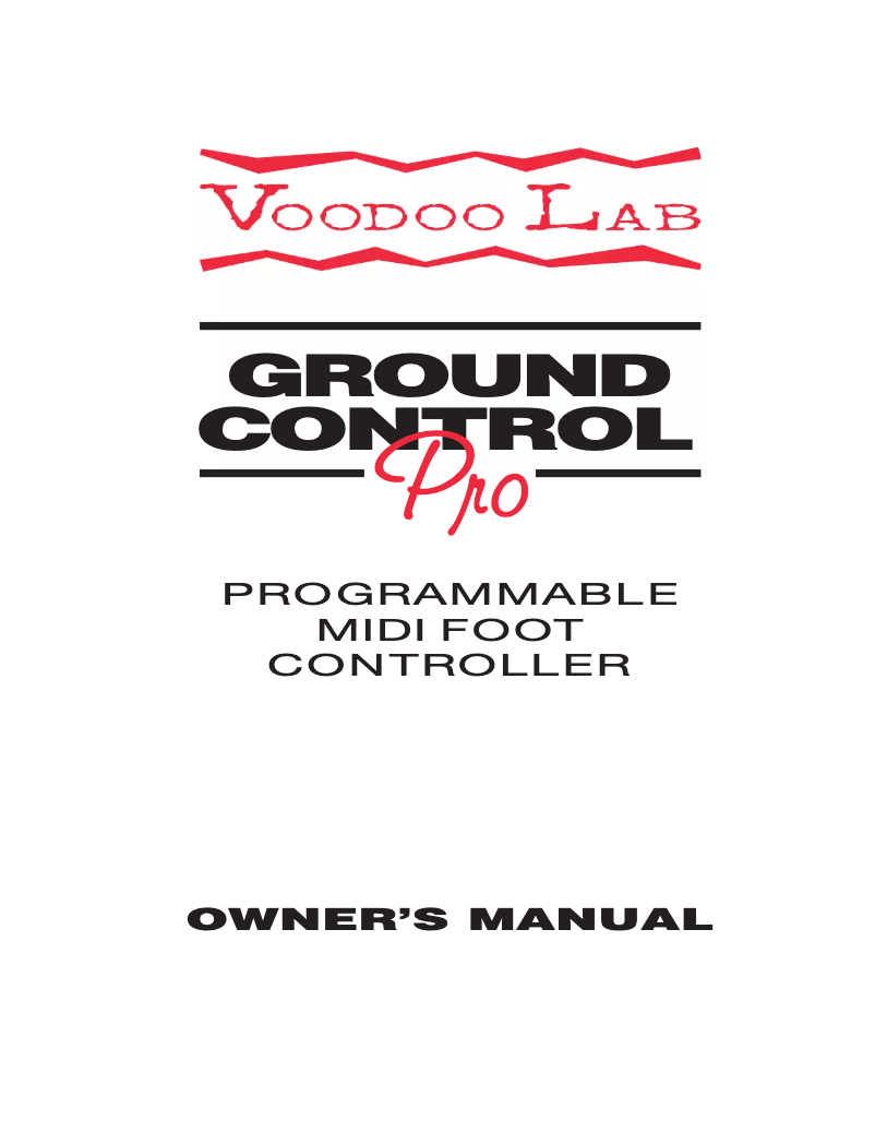 Image de la première page du manuel de l'appareil Ground Control Pro