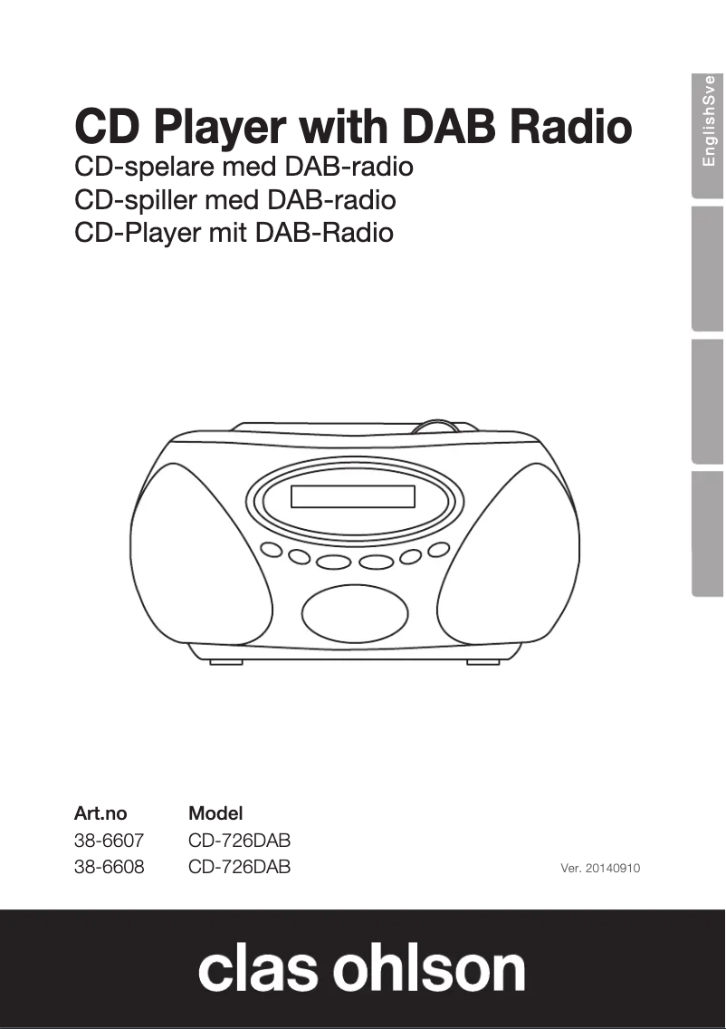 Página 1 del manual Manual de usuario Clas Ohlson CD-726DAB
