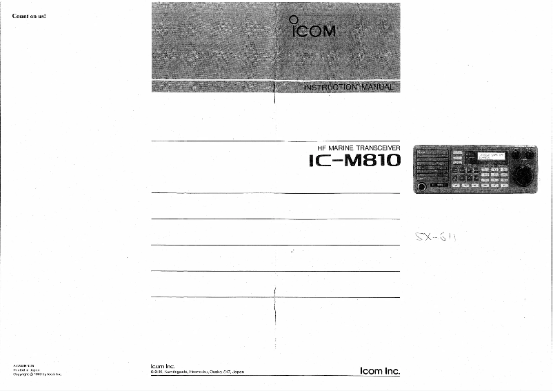Page n°1 - Manuel utilisateur ICOM IC-M810