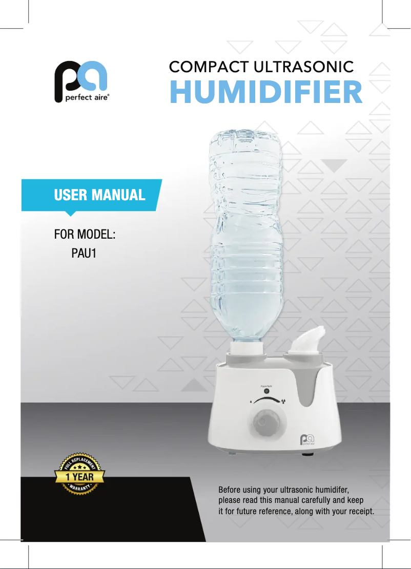 Page 1 de la notice Manuel utilisateur Perfect Aire PAU1