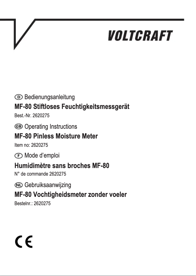 Página 1 del manual Manual de usuario Voltcraft MF-80