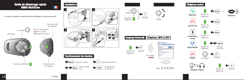 Page n°1 - Guide de démarrage rapide Sena SMH5 Multicom