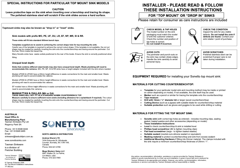 Page 1 de la notice Guide d'installation Oliveri DZ122
