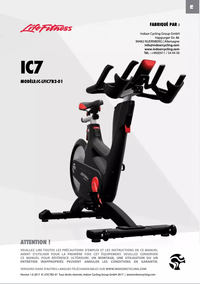 Image de la première page du manuel de l'appareil IC7