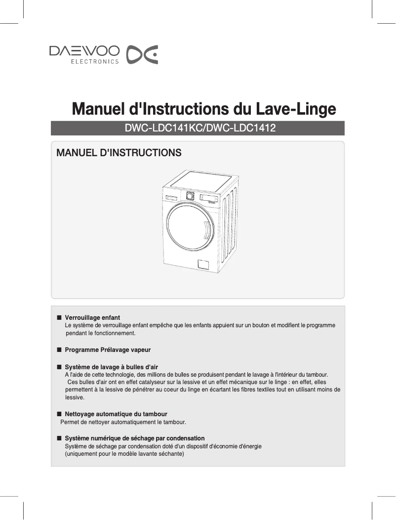 Image de la première page du manuel de l'appareil DWC-LDC141KC