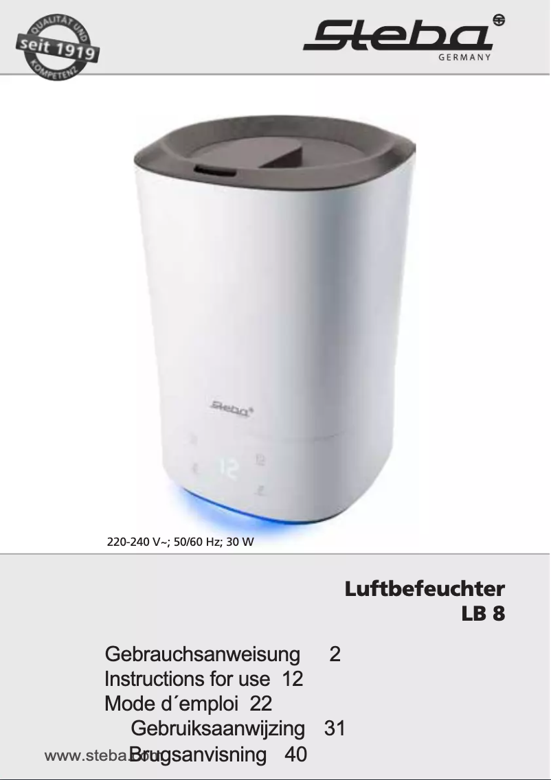 Page 1 de la notice Manuel utilisateur Steba LB 4