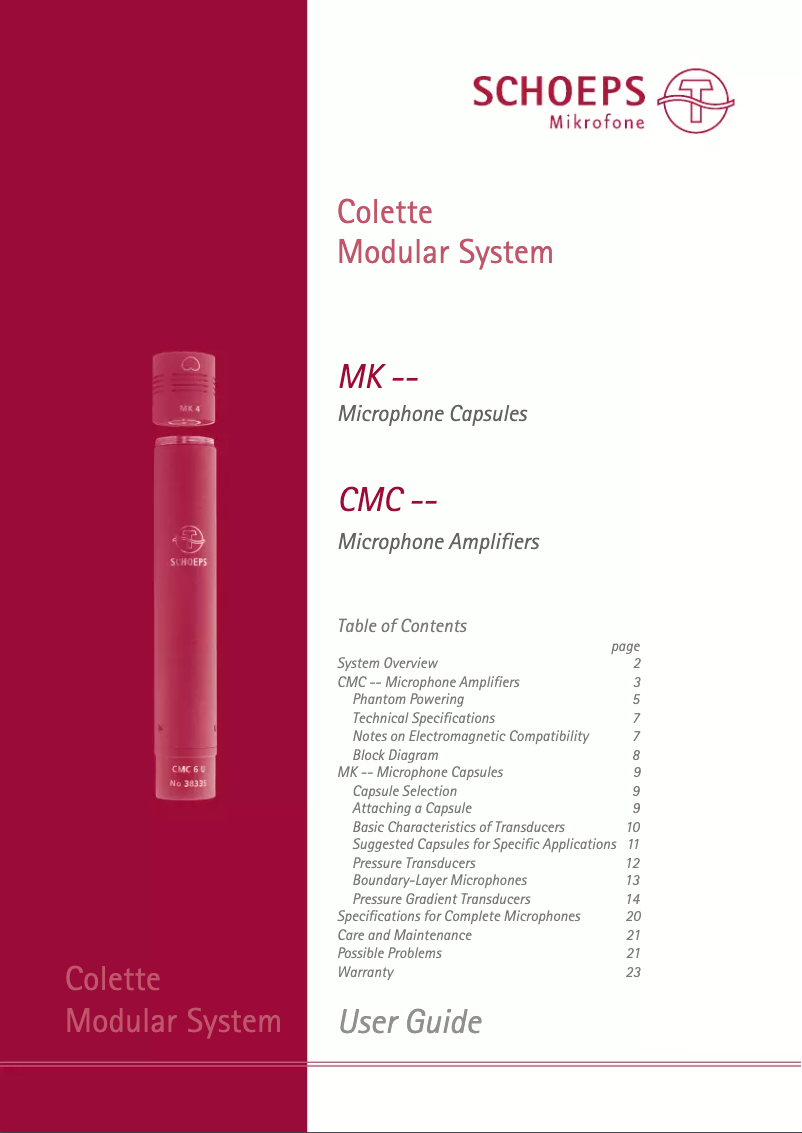 Image de la première page du manuel de l'appareil Colette CMC641