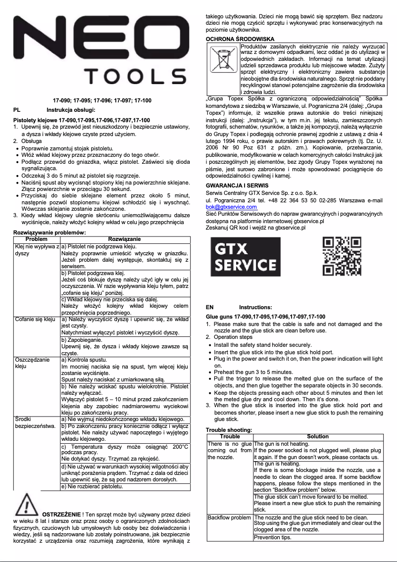 Page n°1 - Manuel utilisateur Neo 17-096