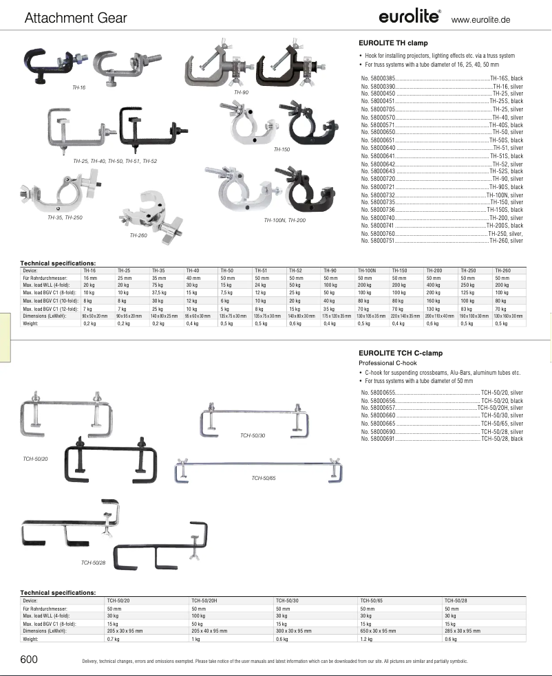 Page 1 de la notice Catalogue Eurolite TH-52