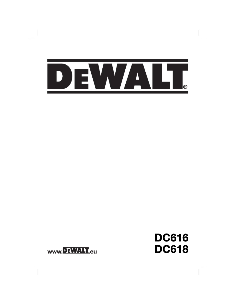 Page n°1 - Manuel utilisateur DeWalt DC618