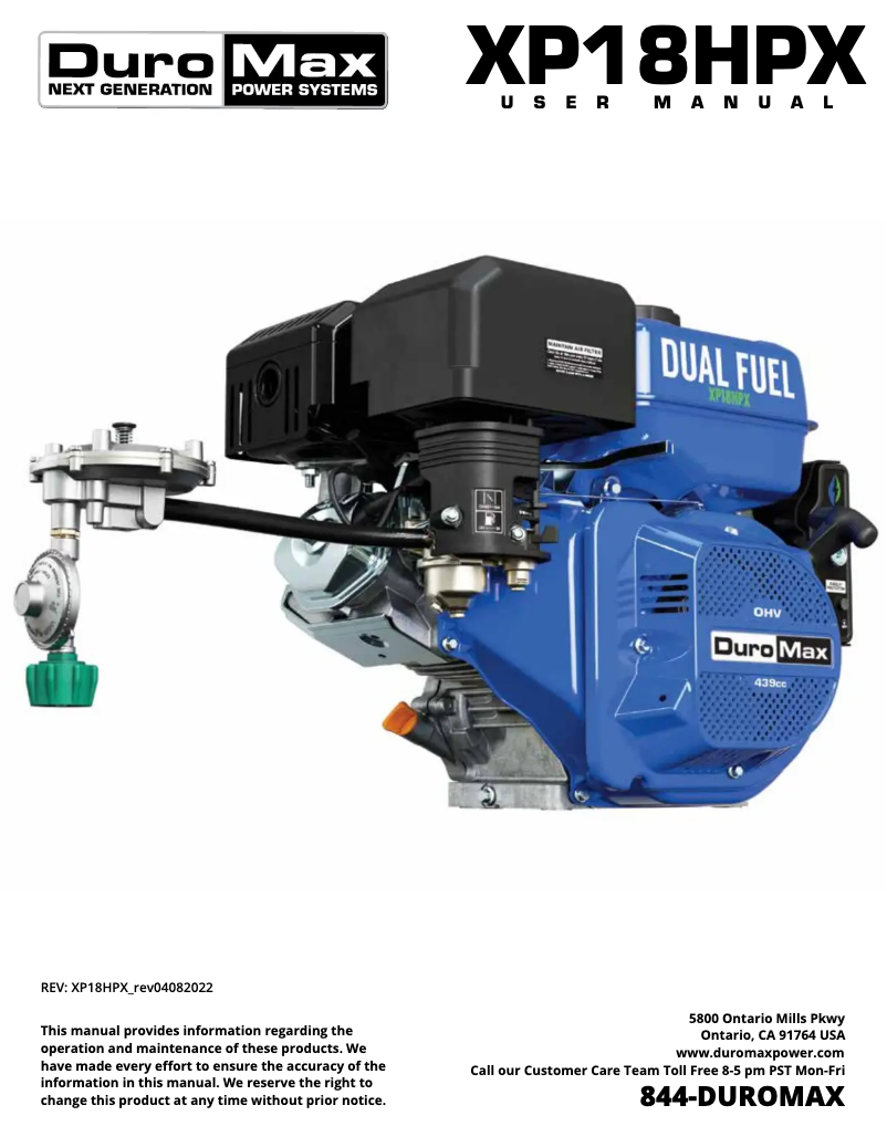 Image de la première page du manuel de l'appareil XP18HPX