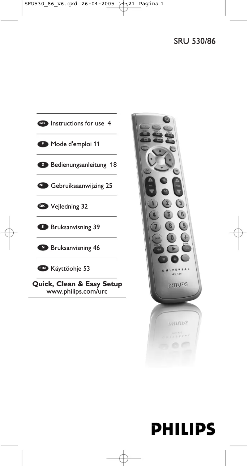 Image de la première page du manuel de l'appareil SRU530