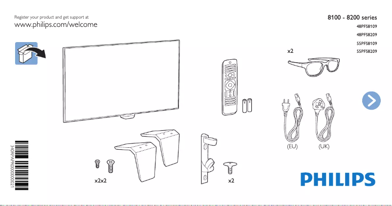 Image de la première page du manuel de l'appareil 8200 series 55PFS8209