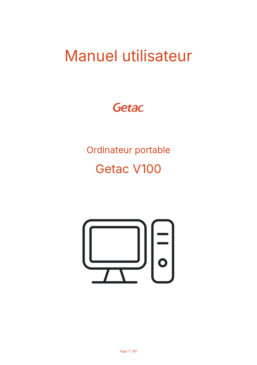 Page n°1 - Manuel utilisateur Getac V100