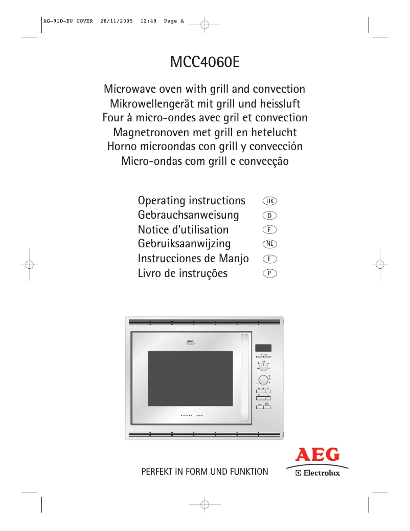 Page 1 de la notice Manuel utilisateur AEG MCC4060EM