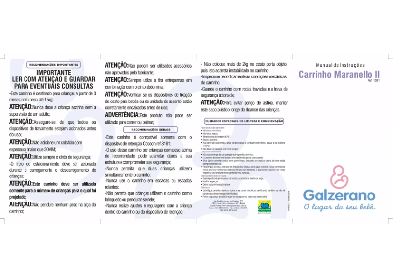 Página 1 del manual Manual de usuario Galzerano Maranello II