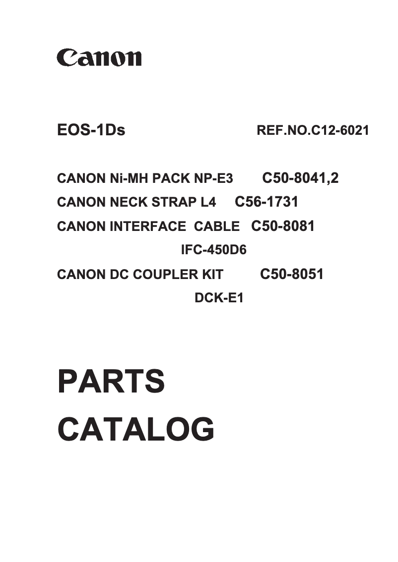 Page 1 de la notice Instructions / montage Canon EOS-1Ds