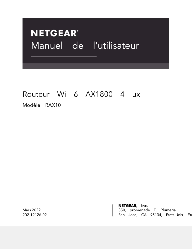 Page 1 de la notice Manuel utilisateur Netgear Nighthawk RAX10