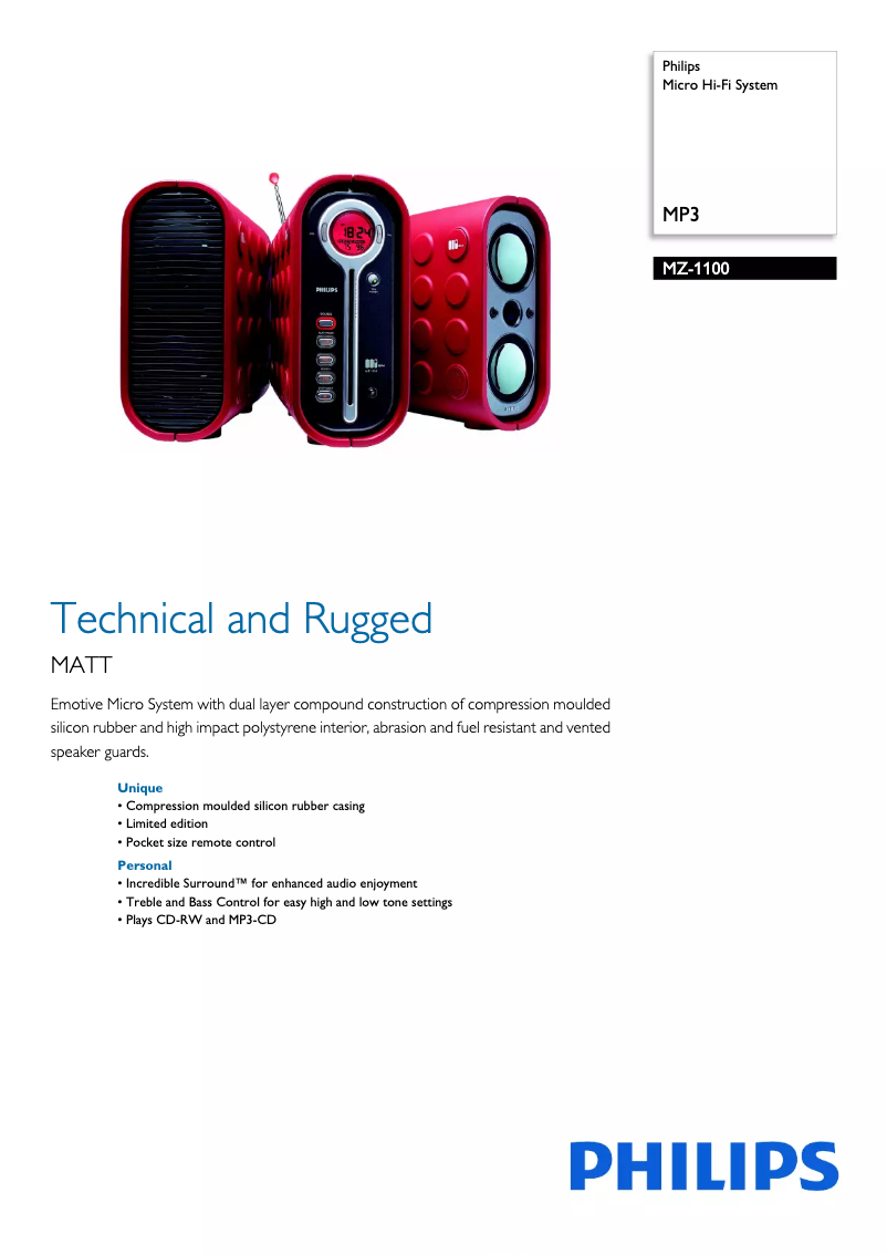 Page n°1 - Brochure Philips MCM240B