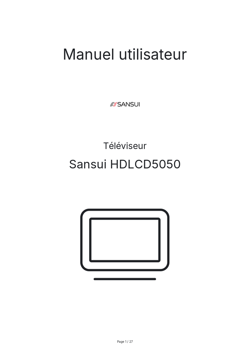 Image de la première page du manuel de l'appareil HDLCD5050