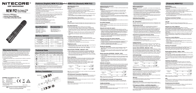 Page n°1 - Manuel utilisateur Nitecore NEW P12
