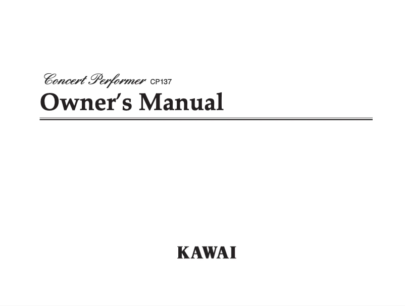 Página 1 del manual Manual de usuario Kawai Concert Performer CP137