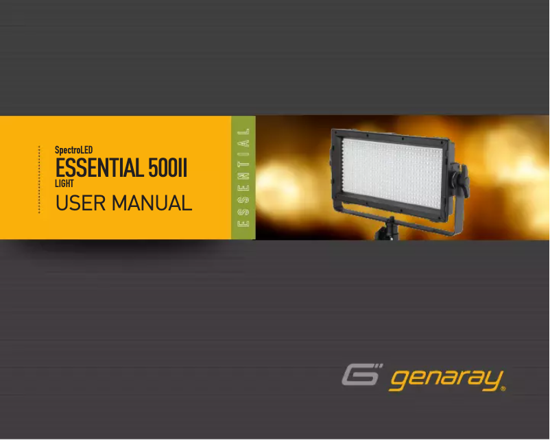 Image de la première page du manuel de l'appareil Spectro LED Essential 500 II